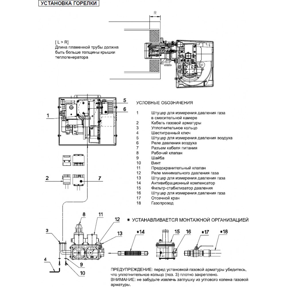 Газовая горелка GM X 4 TL + R. CE-CT D1"- S