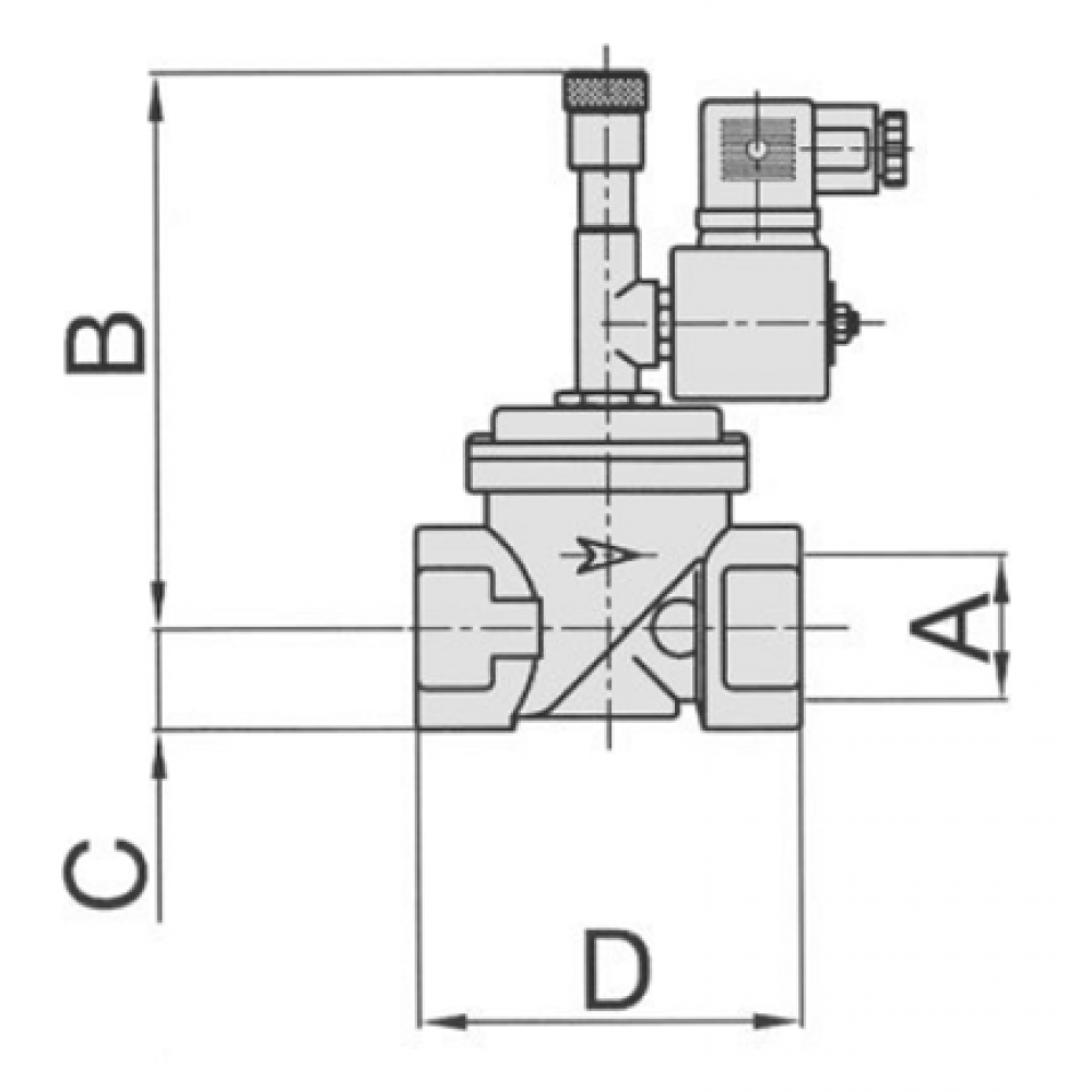 Нормально открытый электромагнитный клапан с ручным взводом Giuliani Anello MSV12/6B