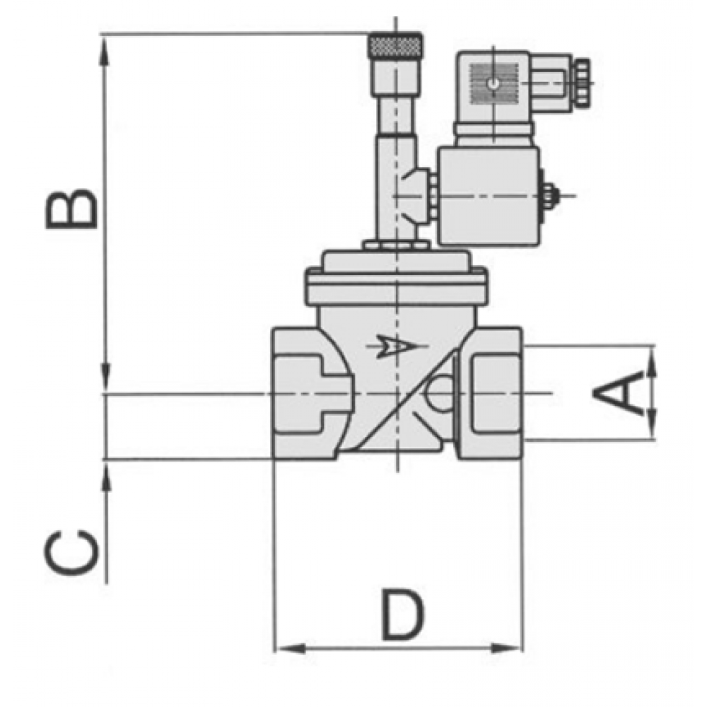 Нормально открытый электромагнитный клапан с ручным взводом Giuliani Anello MSV34/6B