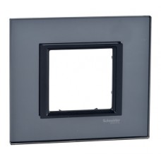 Рамка 1 пост Schneider Electric UNICA CLASS, черное стекло