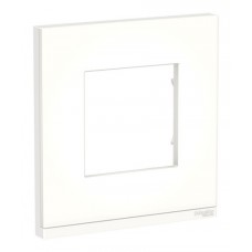 Рамка 1 пост Schneider Electric UNICA PURE, горизонтальная, матовое стекло, белый