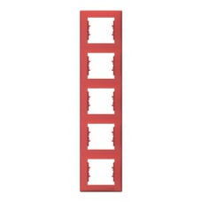 Рамка 5 постов Schneider Electric SEDNA, вертикальная, красный
