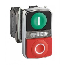 Кнопка двойная Schneider Electric Harmony 22 мм, 240В, IP66, Красный + зеленый