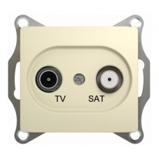 Розетка TV-SAT Schneider Electric GLOSSA, одиночная, бежевый