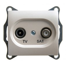 Розетка TV-SAT Schneider Electric GLOSSA, одиночная, перламутр