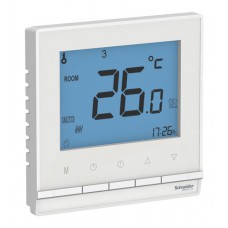Термостат для теплого пола Schneider Electric ATLASDESIGN, с дисплеем, с датчиком, белый