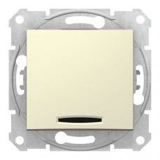 Выключатель Schneider Electric 1-клавишный кнопочный SEDNA, скрытый монтаж, бежевый