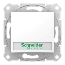 Выключатель Schneider Electric 1-клавишный кнопочный SEDNA, с подсветкой, скрытый монтаж, белый