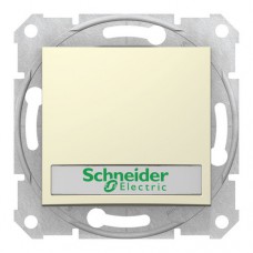 Выключатель Schneider Electric 1-клавишный кнопочный SEDNA, с подсветкой, скрытый монтаж, бежевый