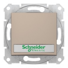 Выключатель Schneider Electric 1-клавишный кнопочный SEDNA, с подсветкой, скрытый монтаж, титан